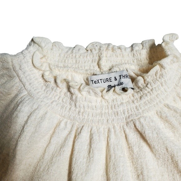 MADEWELL Texture & Thread Ruffled Mockneck Top in Size M - Picture 5 of 9